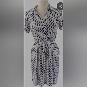 NWT New Kenar Size 8 Blue And White Dress